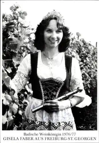 Ak Schauspielerin Gisela Faber, Portrait, Autogramm, Badische Weinkönigin 1976/77
