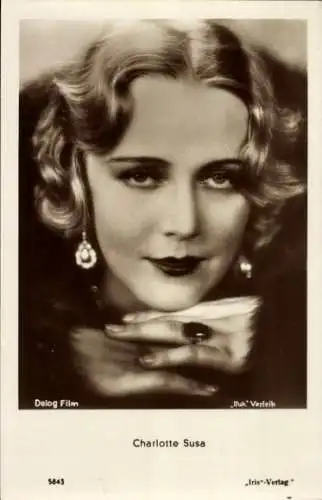 Ak Schauspielerin Charlotte Susa, Portrait