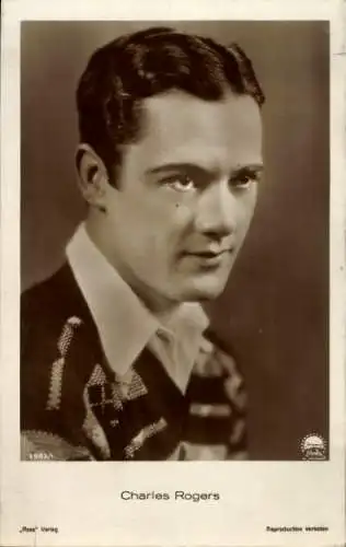 Ak Schauspieler Charles Rogers, Portrait