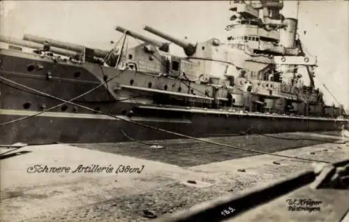 Ak Deutsches Kriegsschiff, SMS Baden, Flottenflaggschiff, schwere Artillerie