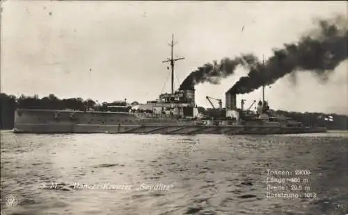 Ak Deutsches Kriegsschiff, SMS Seydlitz, Panzerkreuzer