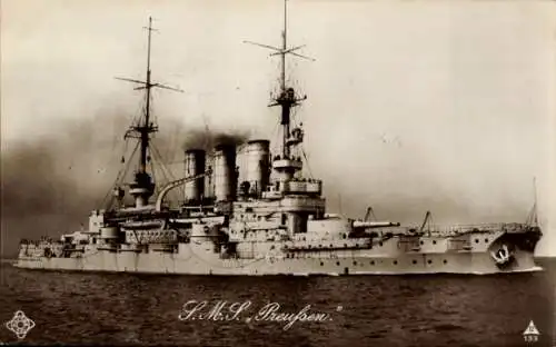 Ak Deutsches Kriegsschiff, SMS Preußen, Panzerschiff