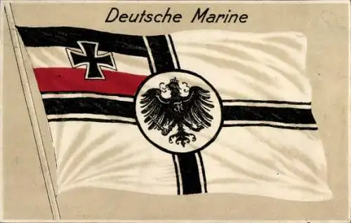 Präge Ak Deutsche Kriegsflagge, Adler, Kreuz, I. WK