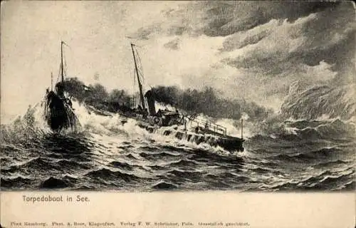 Ak Österreichisches Kriegsschiff, Torpedoboot in See