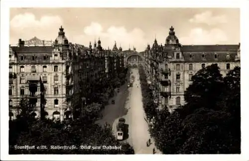 Ak Frankfurt am Main, Kaiserstraße, Bahnhof