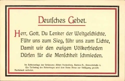 Ak Deutsches Gebet, Herr, Gott, Du Lenker der Weltgeschichte...