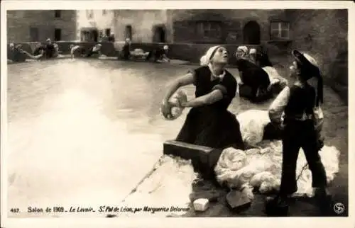 Künstler Ak Delorme, M., Le Lavoir, Saint Pol de Leon, Salon von 1909