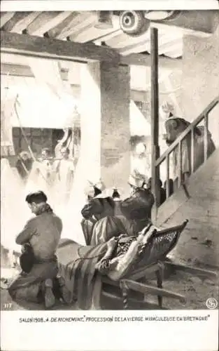 Künstler Ak Richemont, de, A., Prozession der Wundertätigen Jungfrau in der Bretagne, Salon 1908