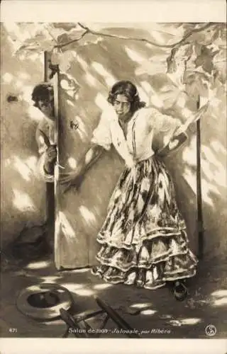 Künstler Ak Ribera, Eifersucht, Salon von 1909