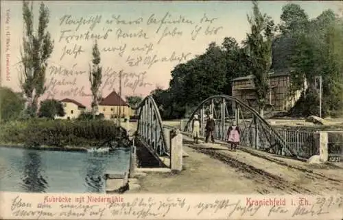 Ak Kranichfeld in Thüringen, Aubrücke, Niedermühle