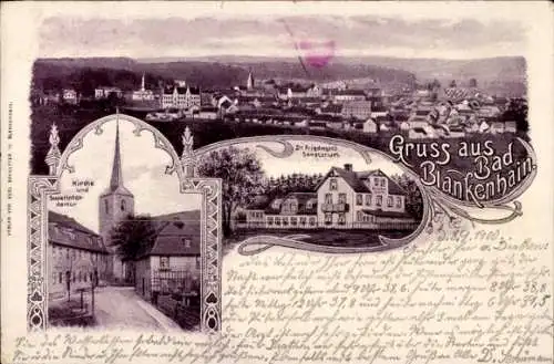 Ak Blankenhain in Thüringen, Panorama, Kirche, Superintendentur, Dr. Friedmanns Sanatorium