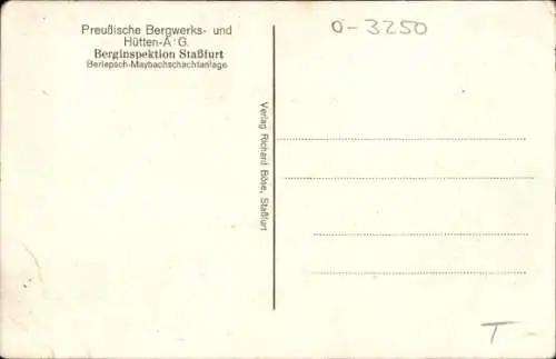 Ak Staßfurt im Salzlandkreis, Berlepsch Maybachschachtanlage, Preußische Bergwerks und Hütten AG