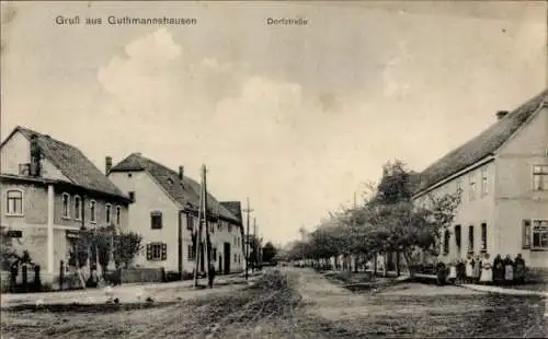 Ak Guthmannshausen Buttstädt in Thüringen, Dorfstraße