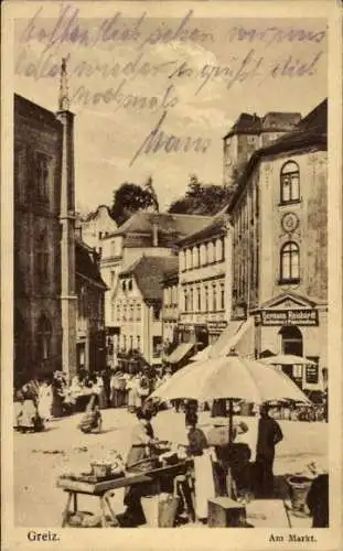 Ak Greiz im Vogtland, Am Markt