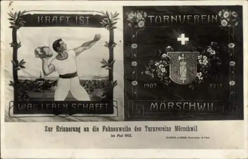 Ak Mörschwil Kanton St. Gallen, Fahnenweihe 1912, Turnverein