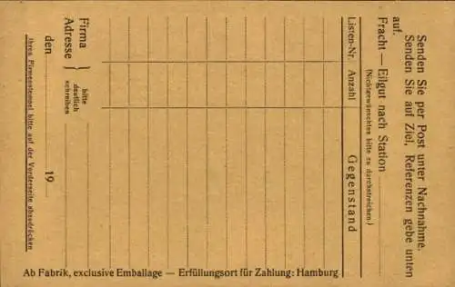 Ak Hamburg, Reklame, Elektrotechnische Fabrik Hanseata, Wilhelm Martens, Hellas Gold Batterie