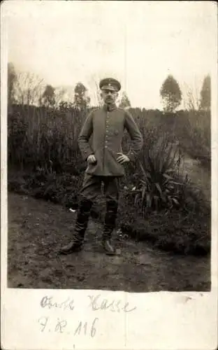 Foto Ak Deutscher Soldat in Uniform, Oberst Hasse Inf. Rgt. 116, EK I