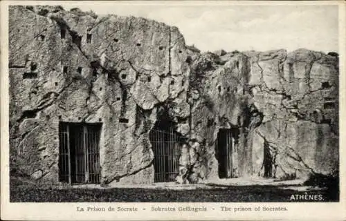 Ak Athen Griechenland, Sokrates Gefängnis