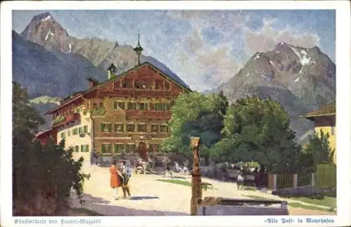 Künstler Ak Handel Mazzetti, Mayrhofen Tirol, Alte Post