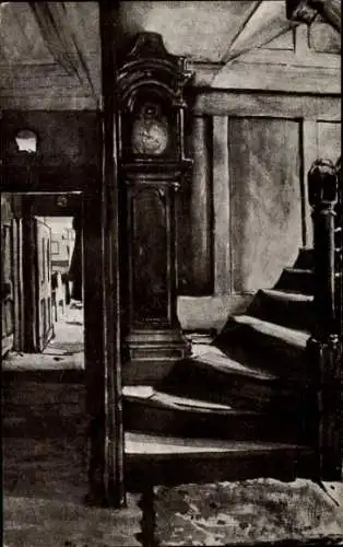 Ak London City England, Ye Olde Cheshire Cheese, Standuhr