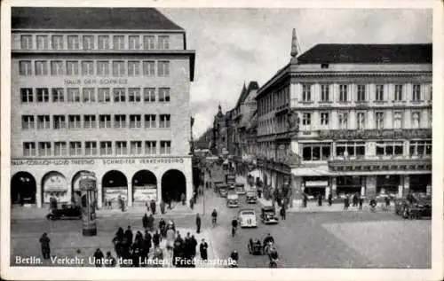 Ak Berlin Mitte, Unter den Linden, Friedrichstraße, Haus der Schweiz