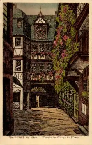 Ak Frankfurt am Main, Warnebach-Höfchen im Römer