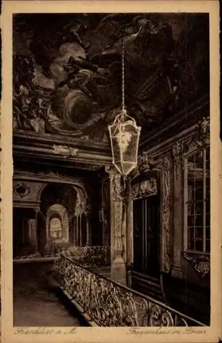Ak Frankfurt am Main, Römer, Treppenhaus, Deckengemälde
