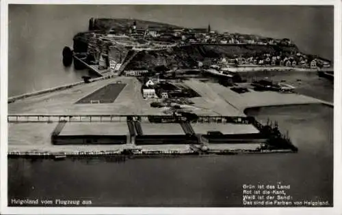 Ak Helgoland, Fliegeraufnahme der Insel