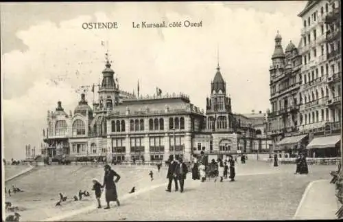 Ak Oostende Ostende Westflandern, Kursaal et Digue