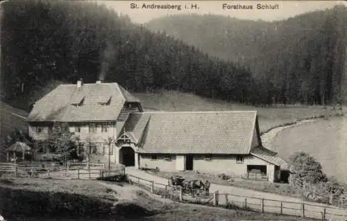 Ak St. Andreasberg Braunlage im Harz, Forsthaus Schluft