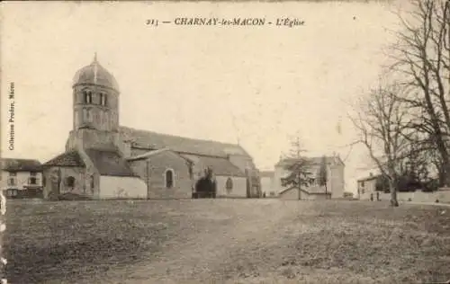Ak Charnay-les-Macon Saône-et-Loire, Kirche