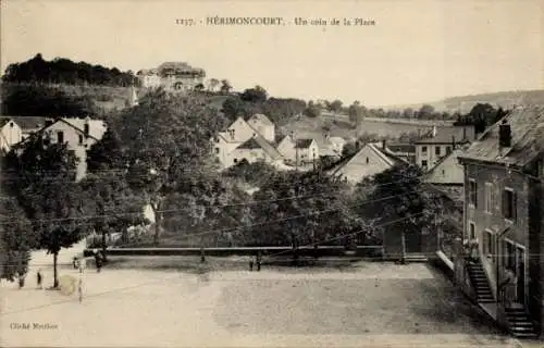 Ak Hérimoncourt Doubs, Teilansicht, Platz