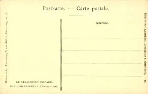 Ak Strasbourg Straßburg Elsass Bas Rhin, Judentor, Innenseite, 1868