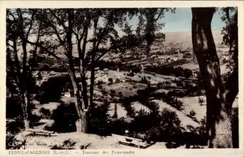 Ak Penne-d'Agenais Lot-et-Garonne, Tournant des Promenades