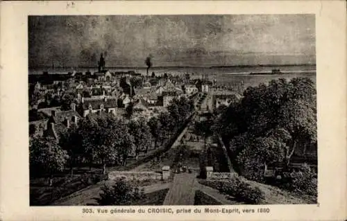Ak Le Croisic Loire Atlantique, vue generale, prise du Mont-Esprit, vers 1860