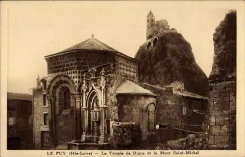 Ak Le Puy en Velay Haute Loire, Le Temple de Diane, le Mont Saint-Michel