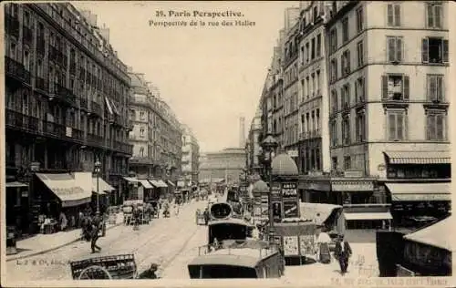 Ak Paris II. Arrondissement Bourse, Rue des Halles