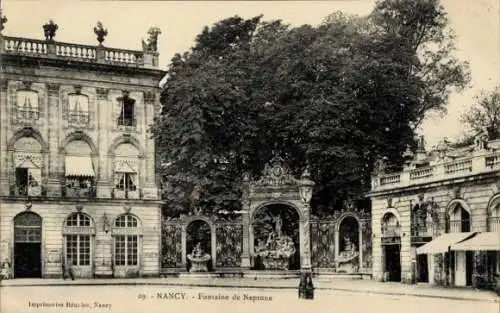Ak Nancy Meurthe et Moselle, Fontaine de Neptune