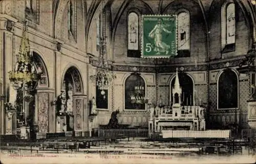 Ak Mazères Gironde, Kirche, Innenansicht