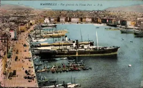 Ak Marseille Bouches du Rhône, alter Hafen