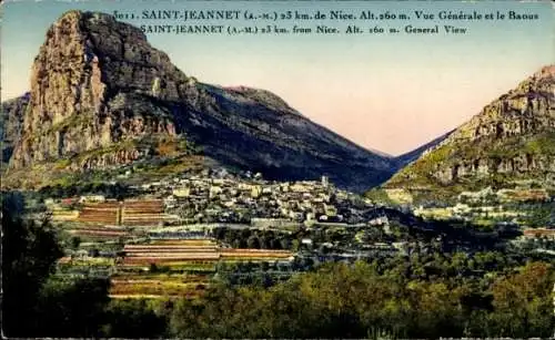 Ak Saint Jeannet Alpes Maritimes, Gesamtansicht, Baous