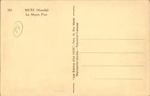 Ak Metz Moselle, Le Moyen Pont