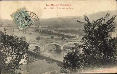 Ak Pau Pyrénées-Atlantiques, Gave, Brücken