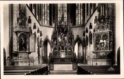 Ak Colmar Kolmar Elsass Haut Rhin, Kathedrale St. Martin, Innenansicht, Hochaltar
