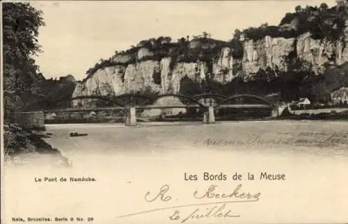 Ak Nameche Wallonien Namur, le Pont, bords de la Meuse