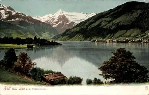 Ak Zell am See in Salzburg, Panorama, Kitzsteinhorn