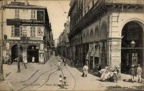 Ak Algier Algier Algerier, Rue Bab Azoun