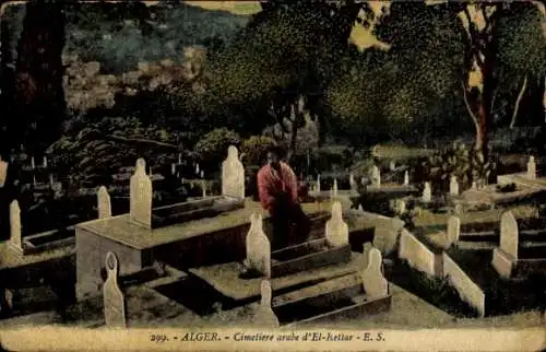 Ak Algier Algier Algerien, Arabischer Friedhof von El Kettar