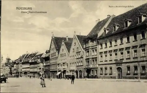 Ak Augsburg in Schwaben, Obere Maximilianstraße, Koch-u. Haushaltungs-Schule