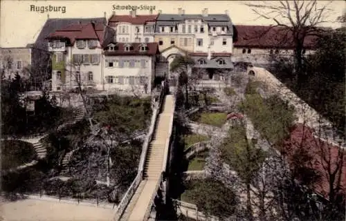 Ak Augsburg in Schwaben, Schweden-Stiege